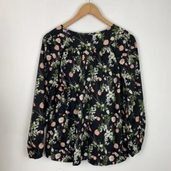 J.Crew x Liberty S Blouse Poppy Dream Print Black Pink Green - Picture 11 of 11